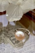 【PBオリジナル！】AAクラスバロックパールTypeBM　フリーサイズリング　ライトピンク×シルバー　Sサイズ