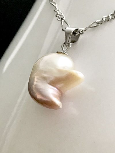 画像2: 淡水大粒キラキラバロックパール　ペンダントトップLS　シャンパンゴールド〜パープル（チェーンなし）